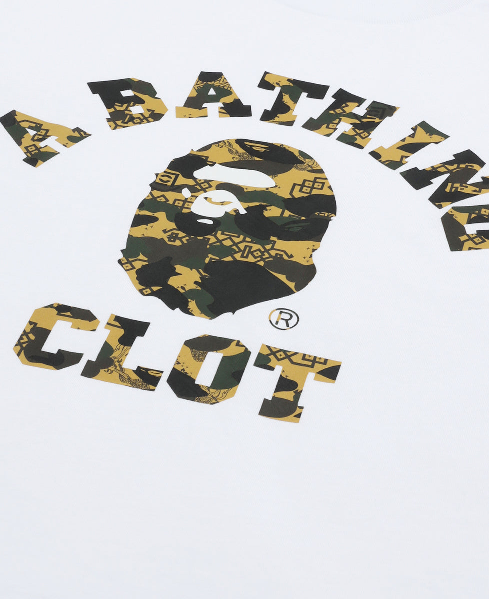 BAPE® x CLOT - College Relaxed Fit T-Shirt (White) – JUICESTORE