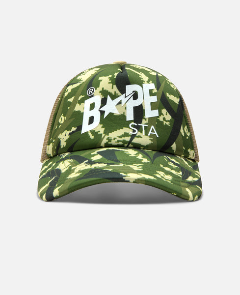 BAPE® x CLOT - Egra Camo Trucker Cap (Green) – JUICESTORE