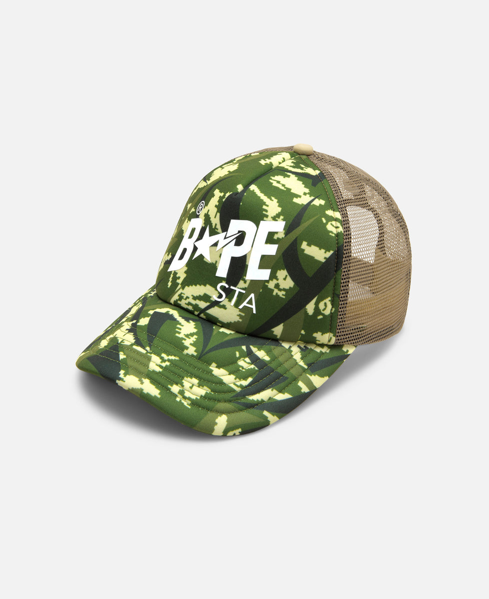 BAPE® x CLOT - Egra Camo Trucker Cap (Green) – JUICESTORE
