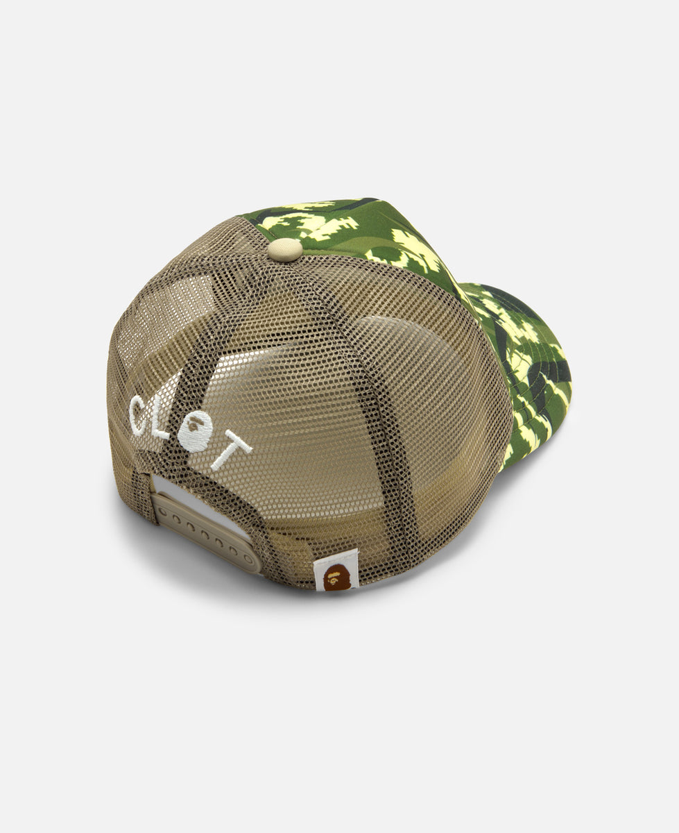 即発送 25AW BAPE CLOT EGRA CAMO TRUCKER CAP A BATHING APE® BAPE X Clot Egra Camo Trucker Cap | Bape