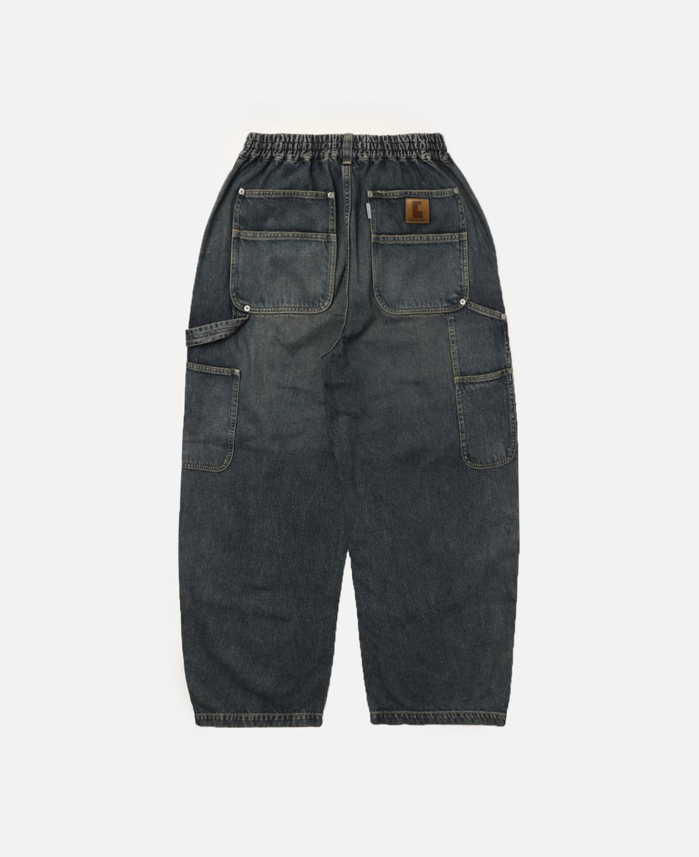 CLESSTE - Vintage Dyed Selvedge Denim Double Knee Curved Worker