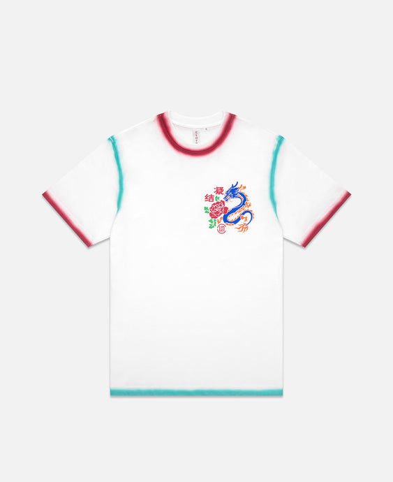 Enamel Dragon Print T-Shirt (White)