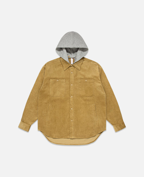 Hooded Color Blocked Corduroy Shirt Lサイズ CLOT - Corduroy Hooded Shirt (Beige) – JUICESTORE