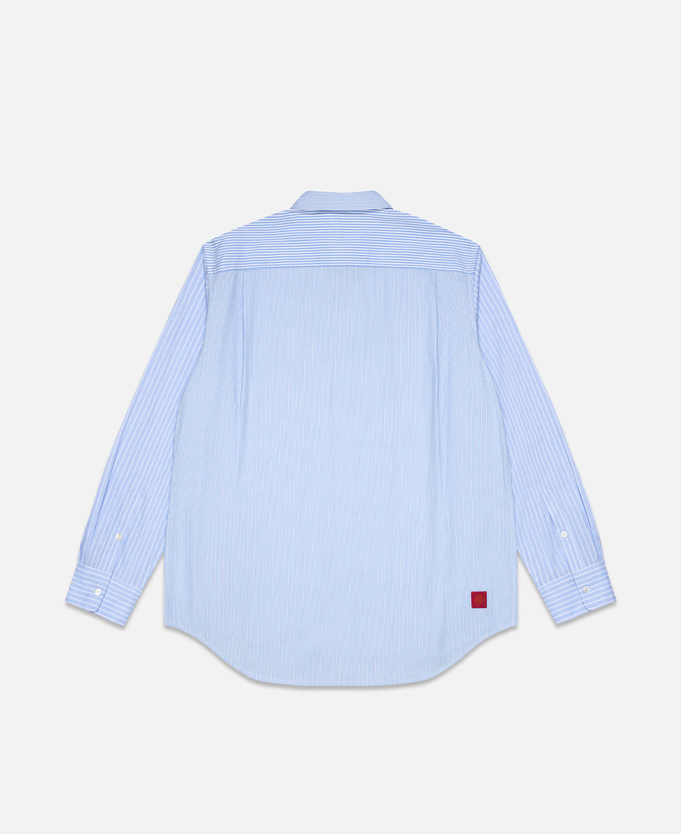 Blue Studded Panel Distressed Shirt main image 0