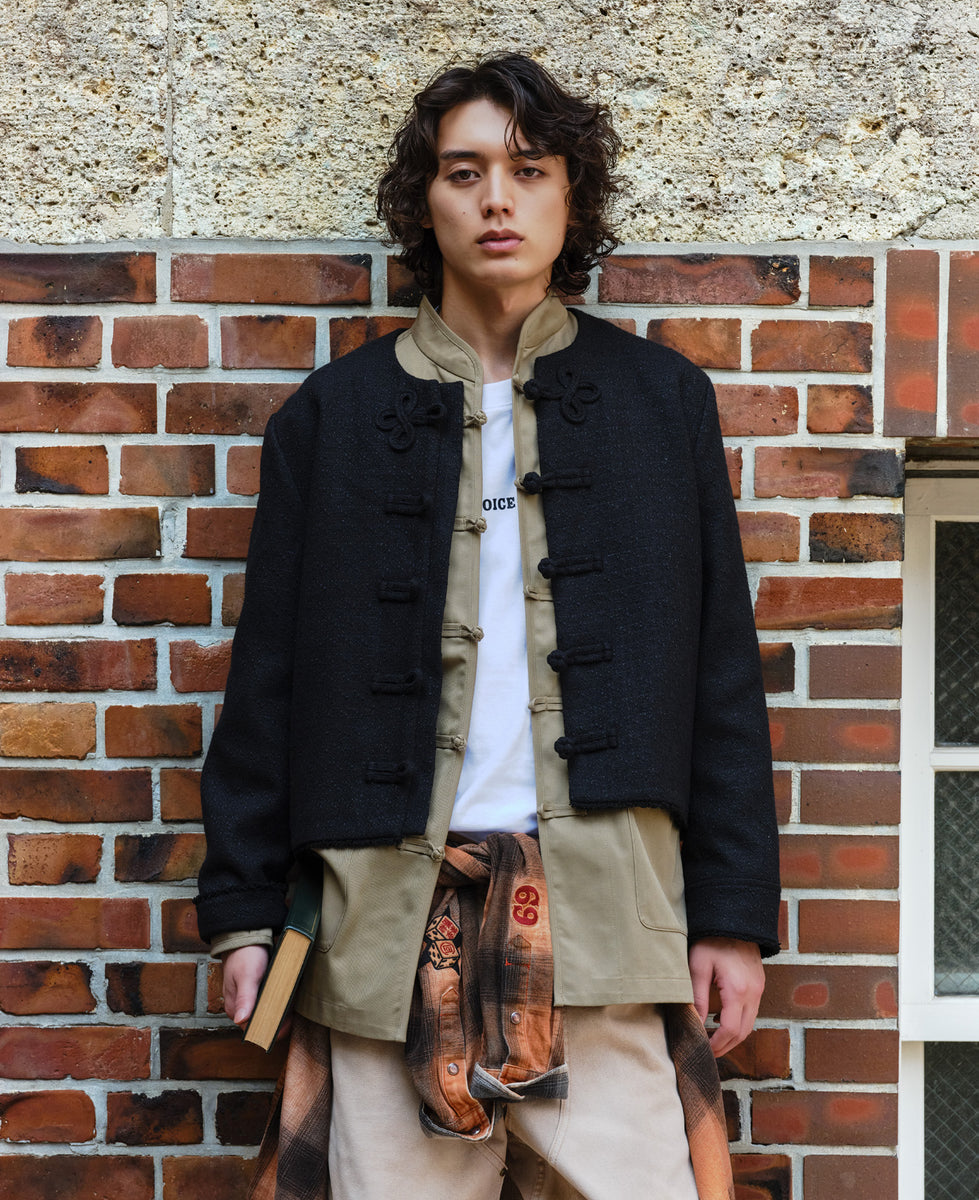 ジャケット・アウター TWEED CRASH JACKET(BLACK) CLOT - Tweed Jacket (Black) – JUICESTORE