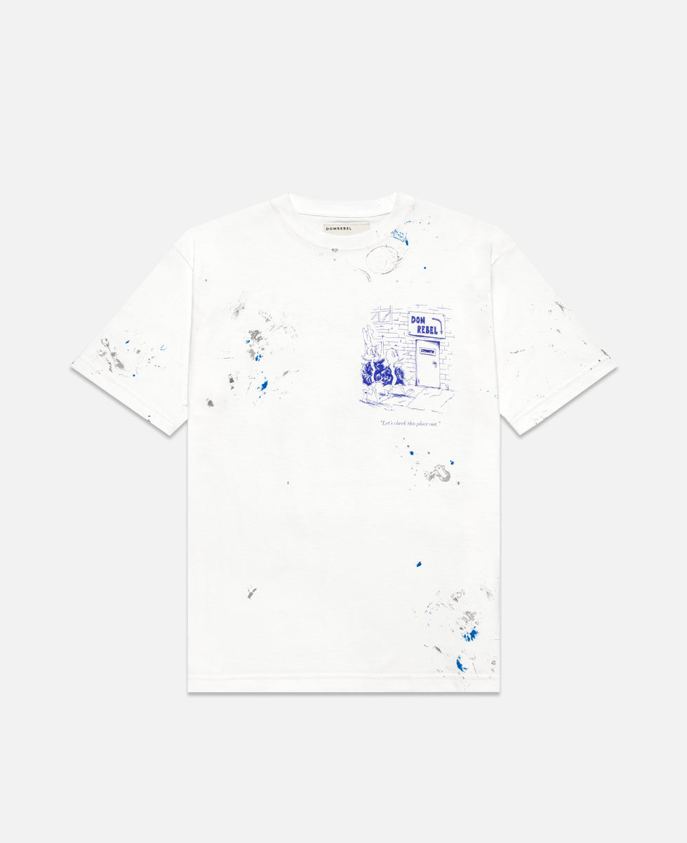 Off white paint splatter best sale t shirt