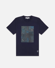 Printed Boro Patchwork T-Shirt (Blue)