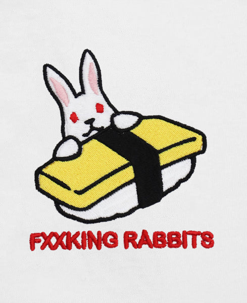#FR2 Fxxking Rabbits egg Tシャツ L FR2 - Embroidery Egg Sushi Rabbit T-Shirt (White) – JUICESTORE