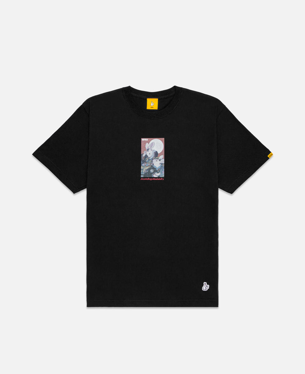 Rabbits Hanafuda T-Shirt (Black)