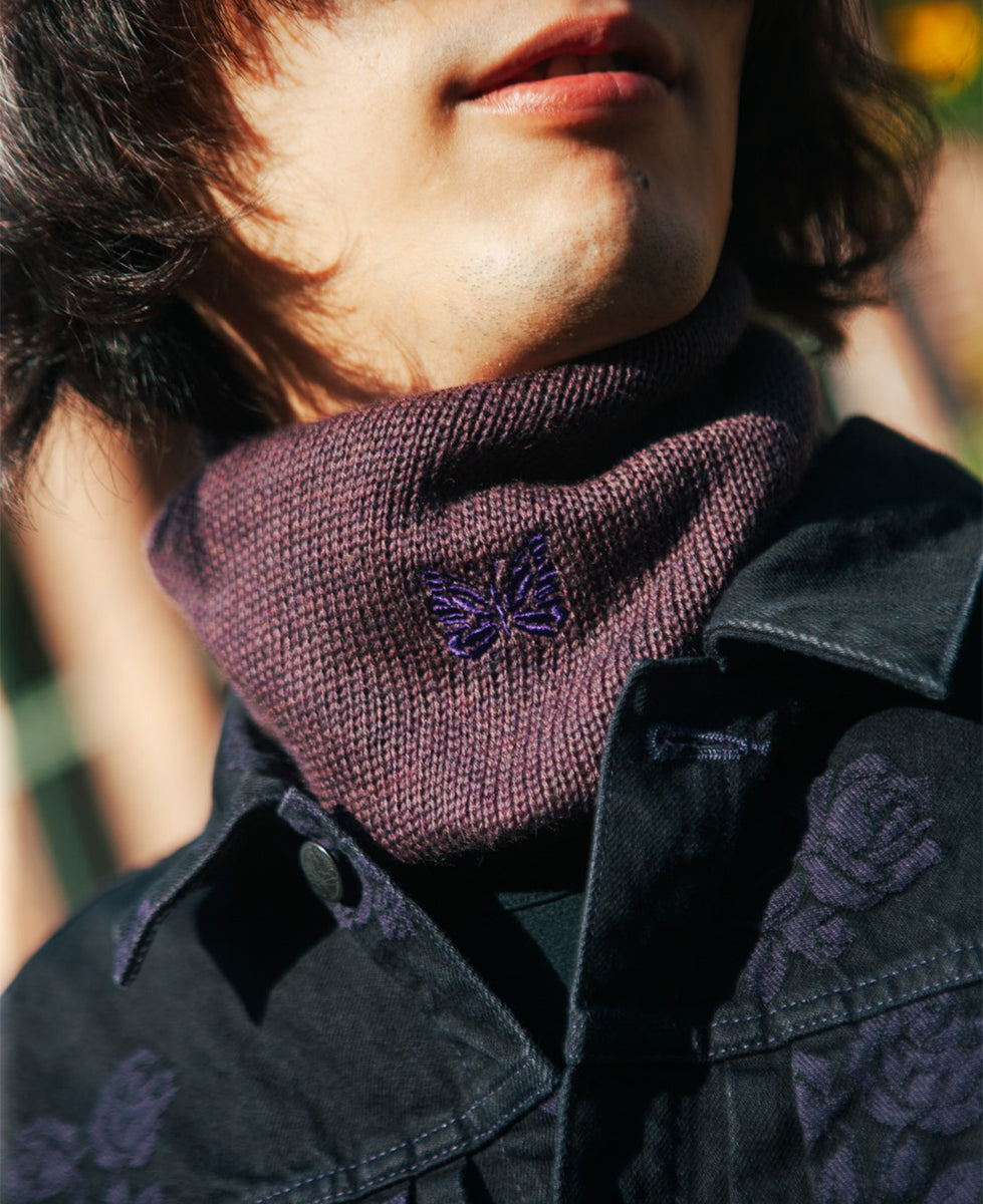 【Needles】ウール ネックウォーマー リブ Neck Warmer すぐ届く needles-neck-warmer-purple-