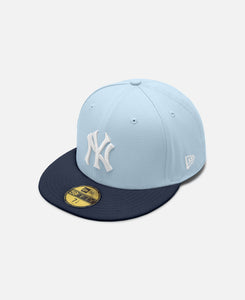 Summer New York Yankees Cooperstown Navy Visor Soft Blue 59Fifty Cap (Blue)