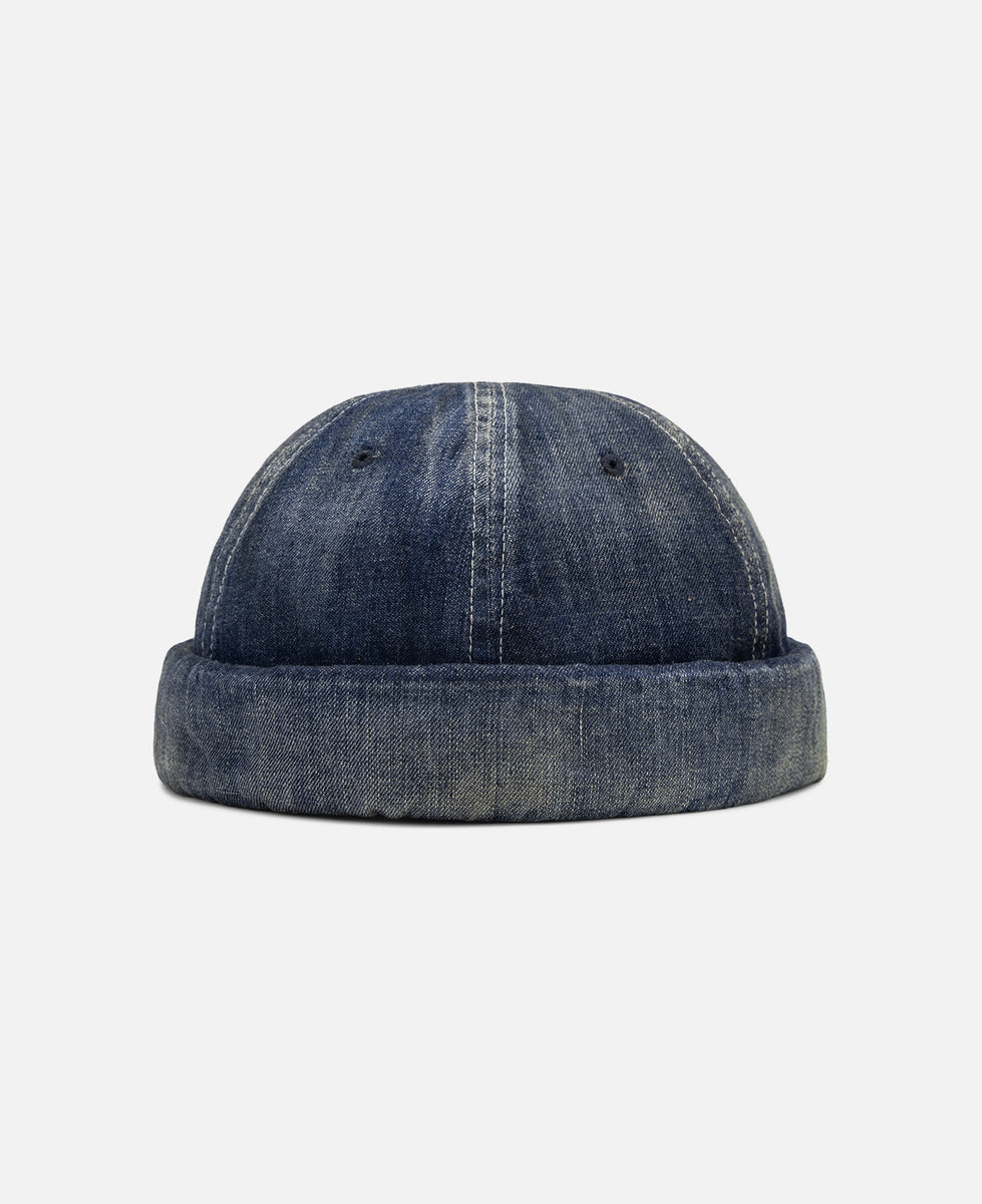Vintage Denim Roll Cap Blue
