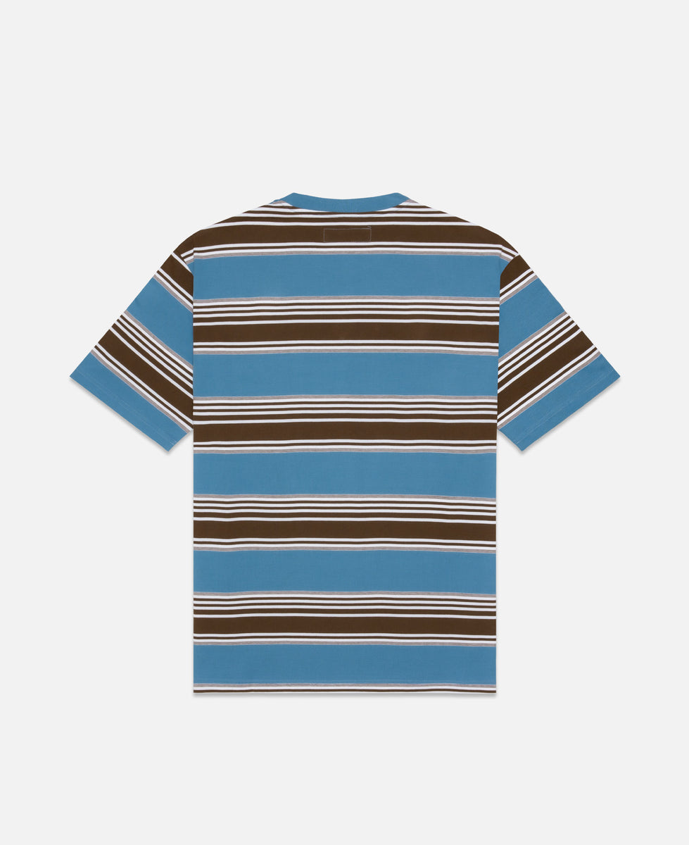 トップス WACKO MARIA STRIPED CREW NECK T-SHIRT Wacko Maria - Striped Crew Neck T-Shirt (Type-3) (Blue