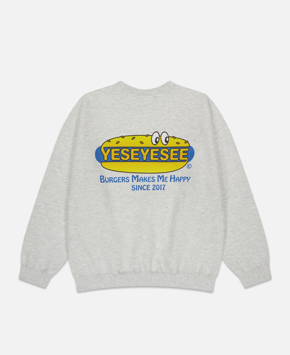 ★YESEYESEE★ YES Burger Set Sweatshirt Dark Grey YS243TSWCW Yeseyesee - Y.E.S Burger Set Sweatshirt (Grey) – JUICESTORE