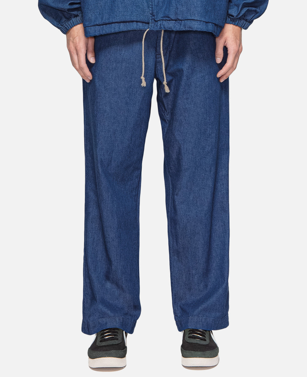 L Pocket Denim Straight Pants (Blue)