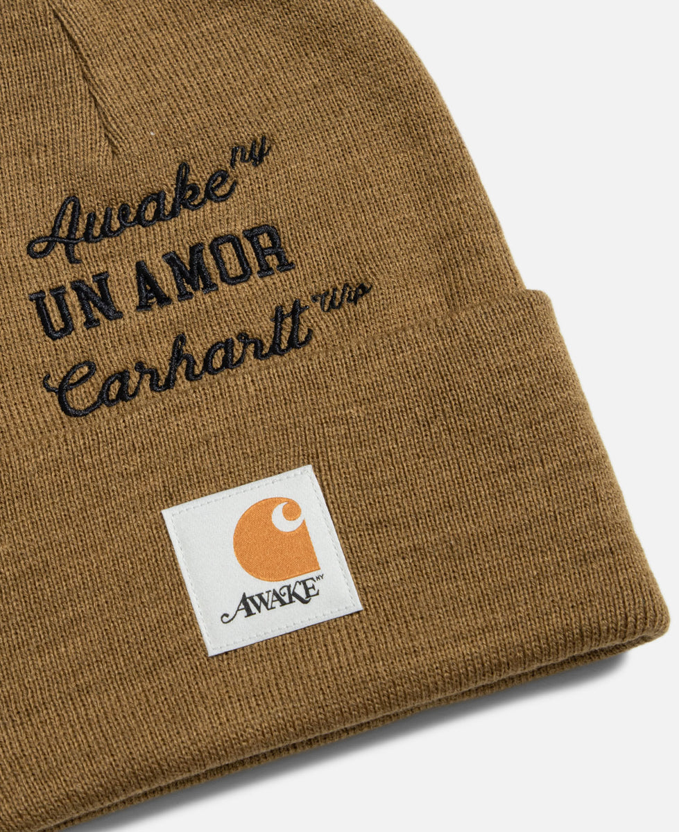 Awake NY x Carhartt - Un Amor Beanie (Brown) – JUICESTORE