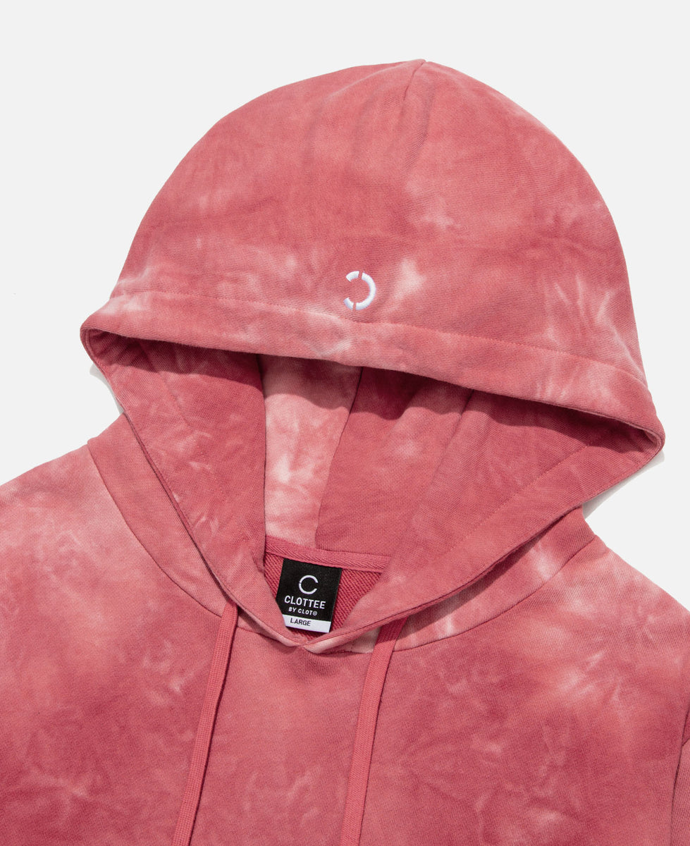 CLOTTEE Script Tie Dye Hoodie (Burgundy)