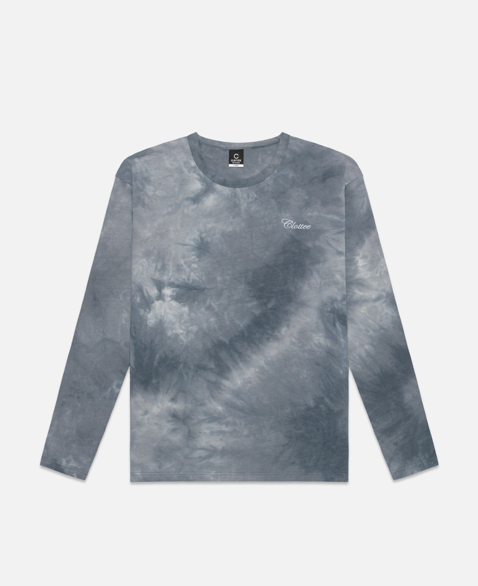 CLOTTEE Script Tie Dye L/S T-Shirt (Grey)