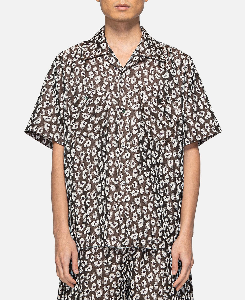 C.O.B. S/S Classic Shirt - Jacquard (Brown)