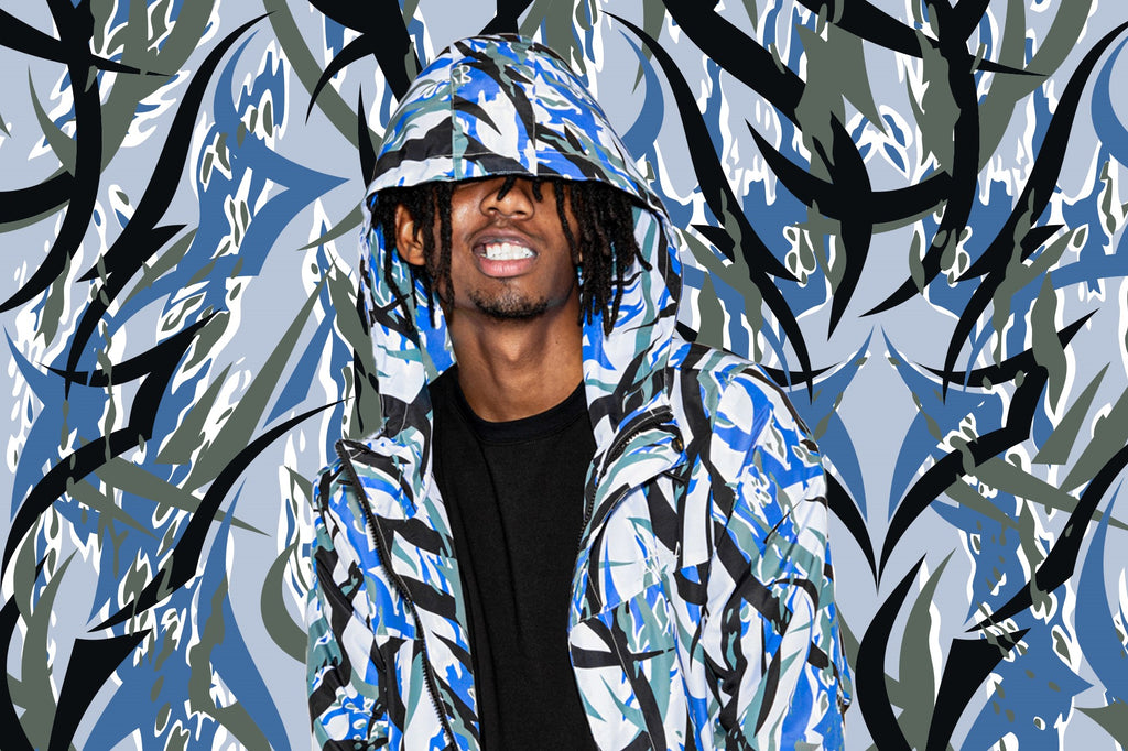 CLOT'S ICONIC ALIENEGRA PATTERN RETURNS IN BLUE TIGER ALIENEGRA