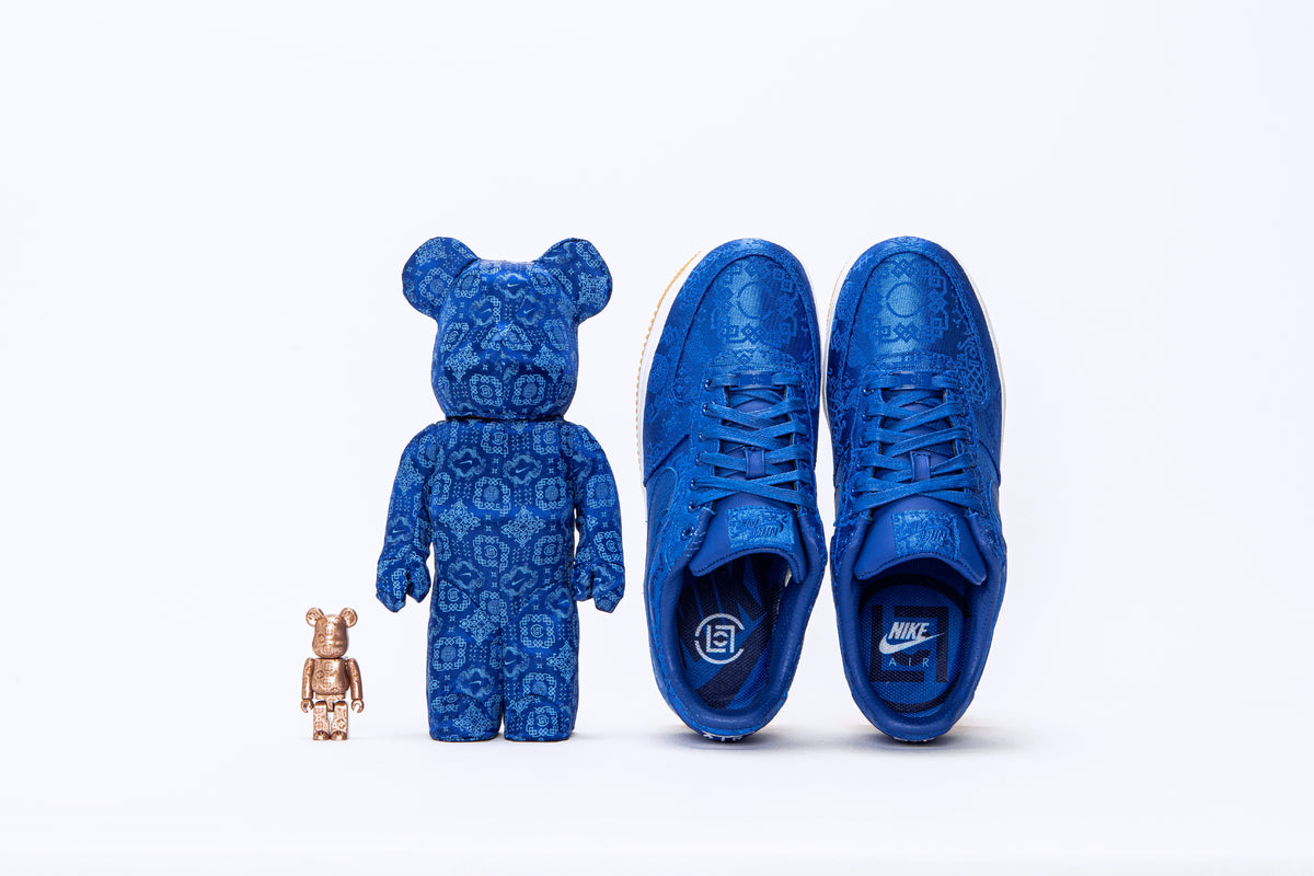 RAFFLE: CLOT x Nike x Medicom Toy "Royale University Blue Silk" Collaboration