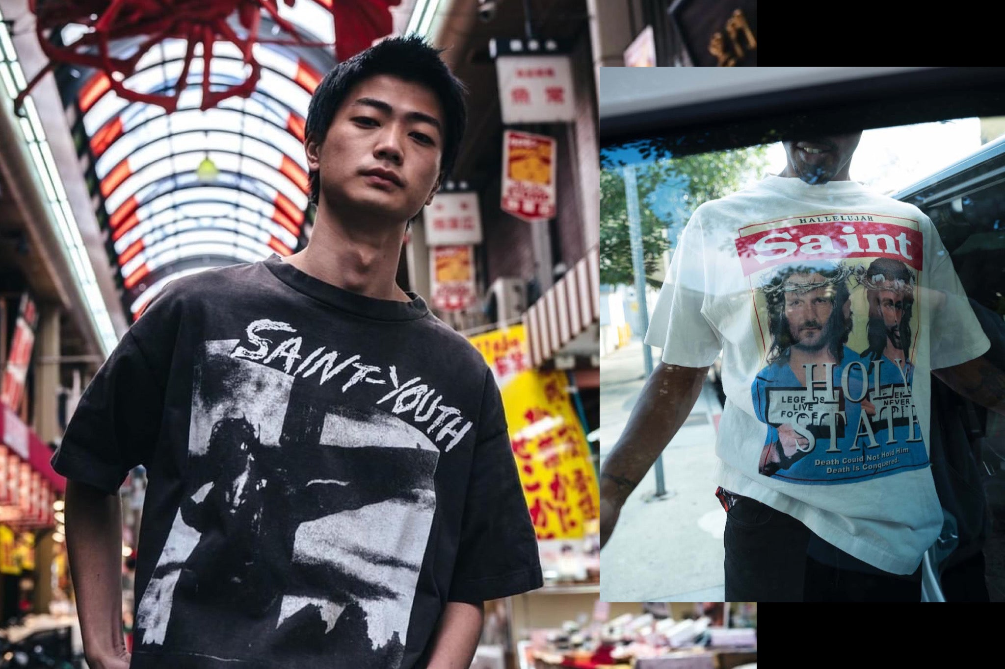 【ネット】SAINT MICHAEL SAINT YOUTH T-Shirt L Tシャツ/カットソー(半袖/袖なし)