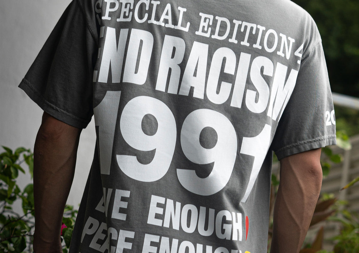 Infinite Archives x Hiroshi Fujiwara 1991 End Racism Tee revival