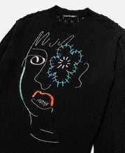 Unisex Flower Man Crew Neck Sweater (Black)