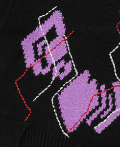 Argyle Crew-neck Sweater (Black)