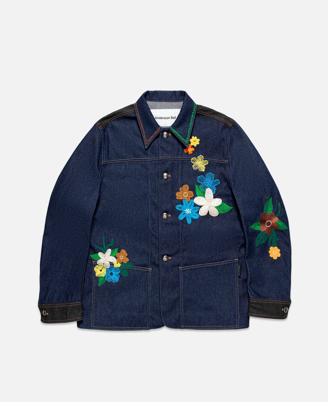 FLOWER EMBROIDERY CHORE JACKET-