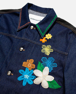 FLOWER EMBROIDERY CHORE JACKET全体的に刺繍が施されています