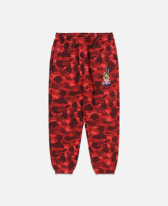 BAPE x CLOT Camo Logo Sweat Pants Red JUICESTORE