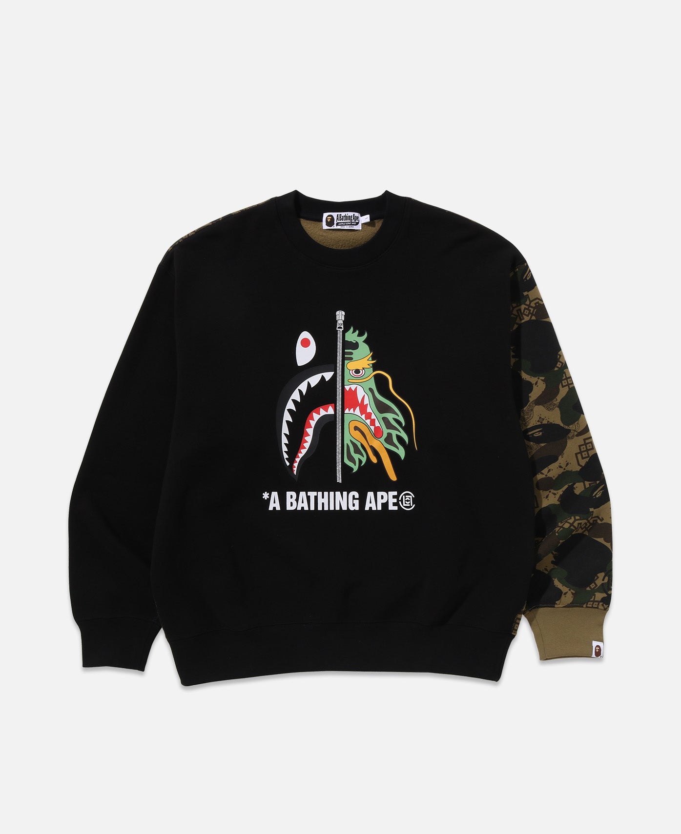 トップス bape patchwork shark crew neck sweat Buy BAPE Patchwork Shark Wide Crewneck 'Multicolor' - 1F70