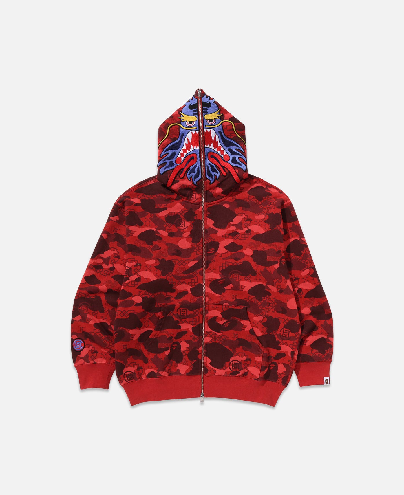 Camo Shark Full Zip Hoodie (Red)