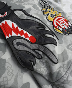 BAPE® x CLOT - Camo Split Shark Relaxed Fit Full Zip Hoodie (Grey