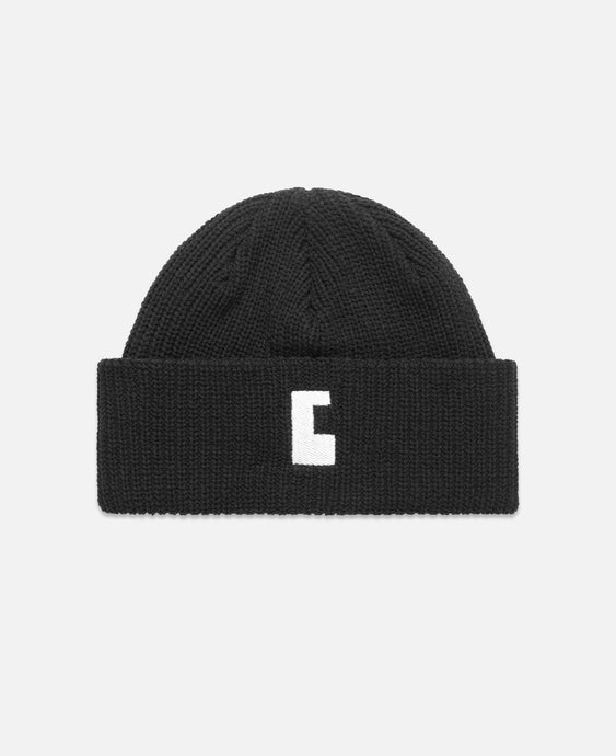 'C' Cotton Knit Cap 001 (Black)