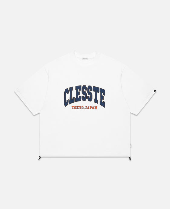College Logo Print Massive T-Shirt (White)