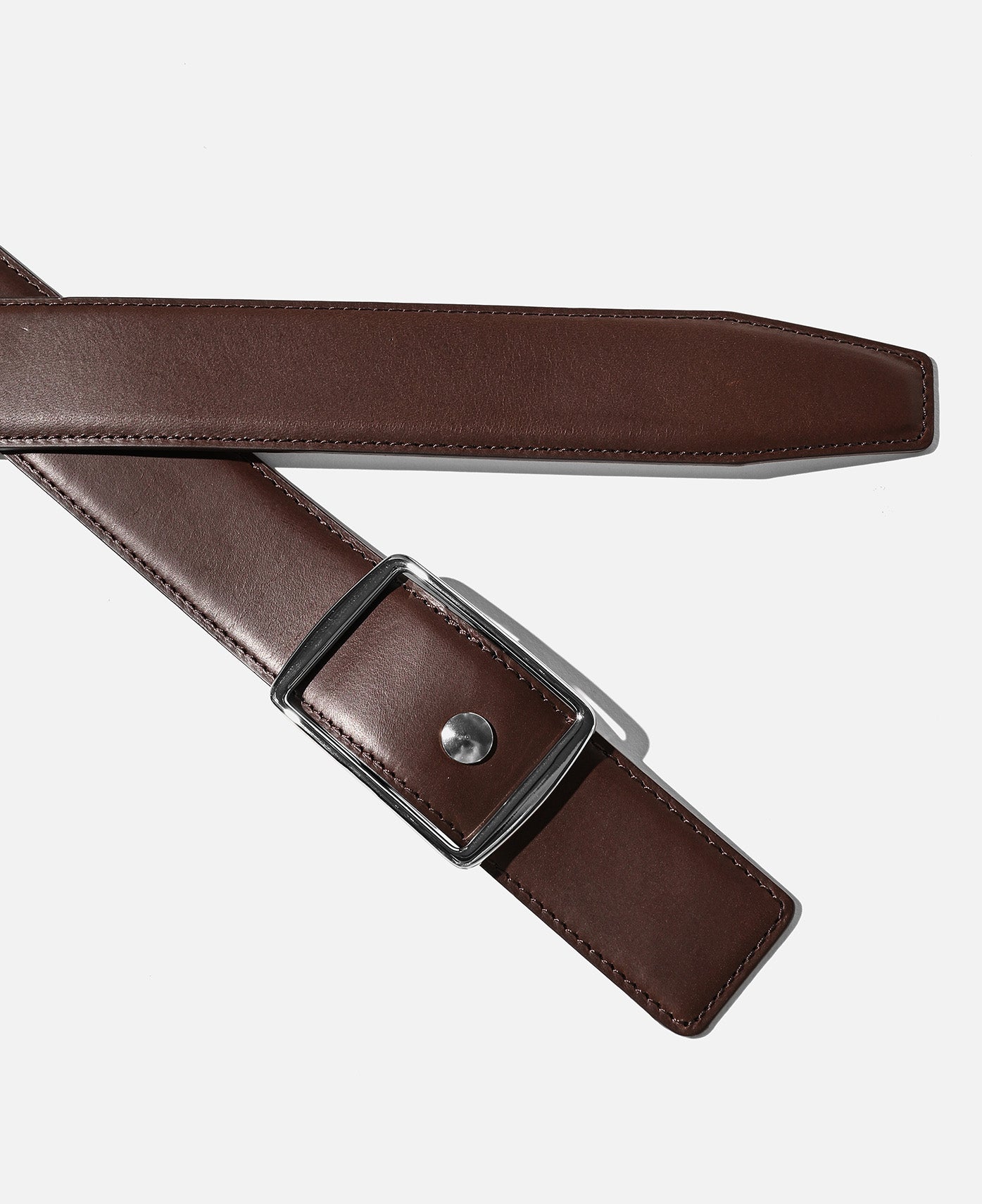 Holeless Essential Leather Belt (Brown)