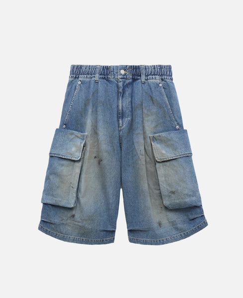 パンツ CLESSTE DENIM CITY MILITARY HALF PANTS CLESSTE - Vintage Dyed Selvedge Denim City Military Half Pants