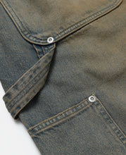 Vintage Dyed Selvedge Denim Double Knee Curved Worker Pants (Beige)