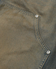 Vintage Dyed Selvedge Denim Double Knee Curved Worker Pants (Beige)