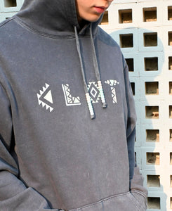 Beaded Drawstring Hoodie (Black)