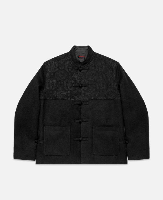 Embroidered Chinese Shirt (Black)