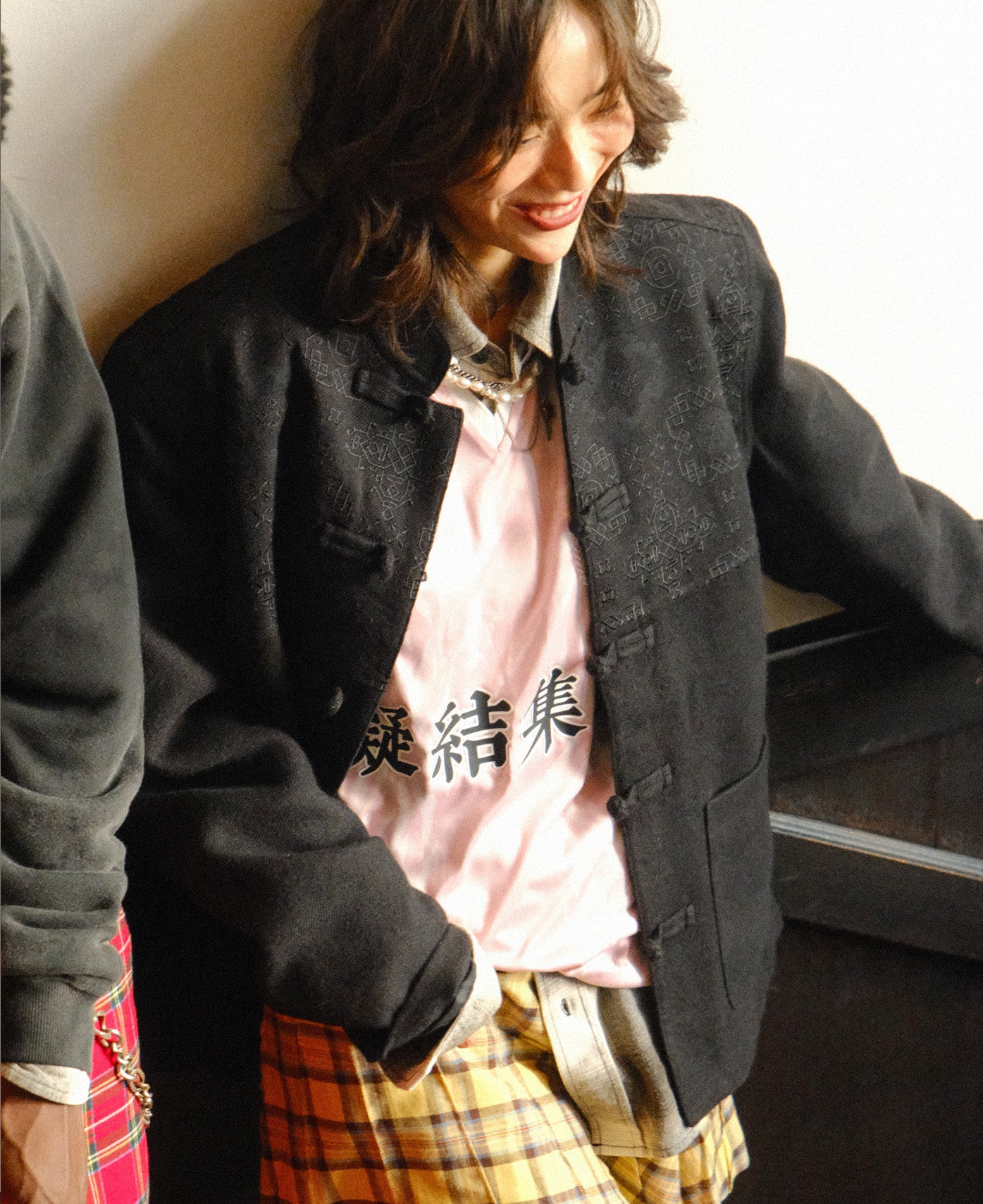 Embroidered Chinese Shirt (Black)