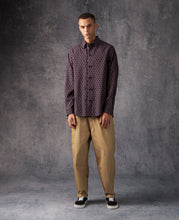 Chinese Button Pattern Shirt (Purple)