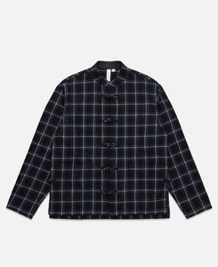 Chinese Checked Jacquard Shirt (Navy)