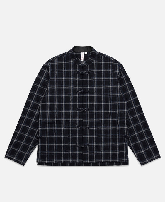 Chinese Checked Jacquard Shirt (Navy)