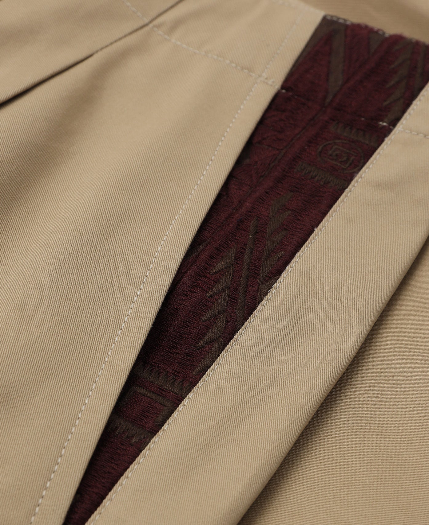 Embroidered Chino Pants (Beige)