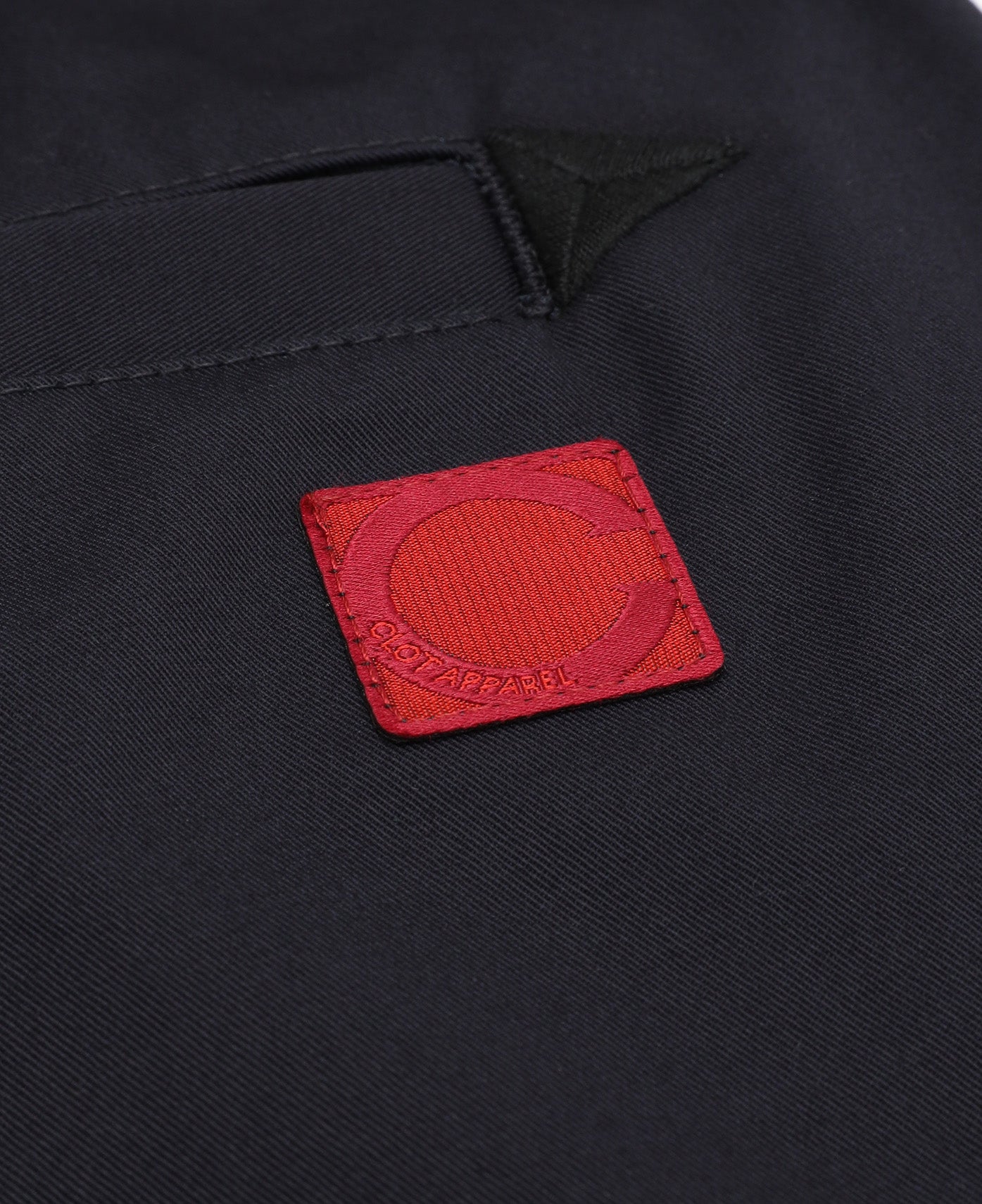 Embroidered Chino Pants (Navy)