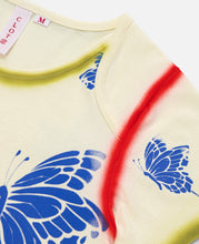 Kids Enamel Butterfly Print T-Shirt (Cream)